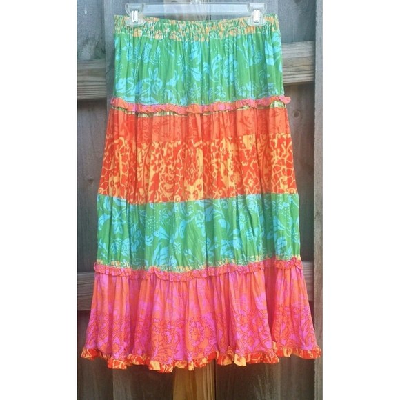 Skirt Multi Color Boho Peasant XS Sigrid Olsen - Picture 1 of 6